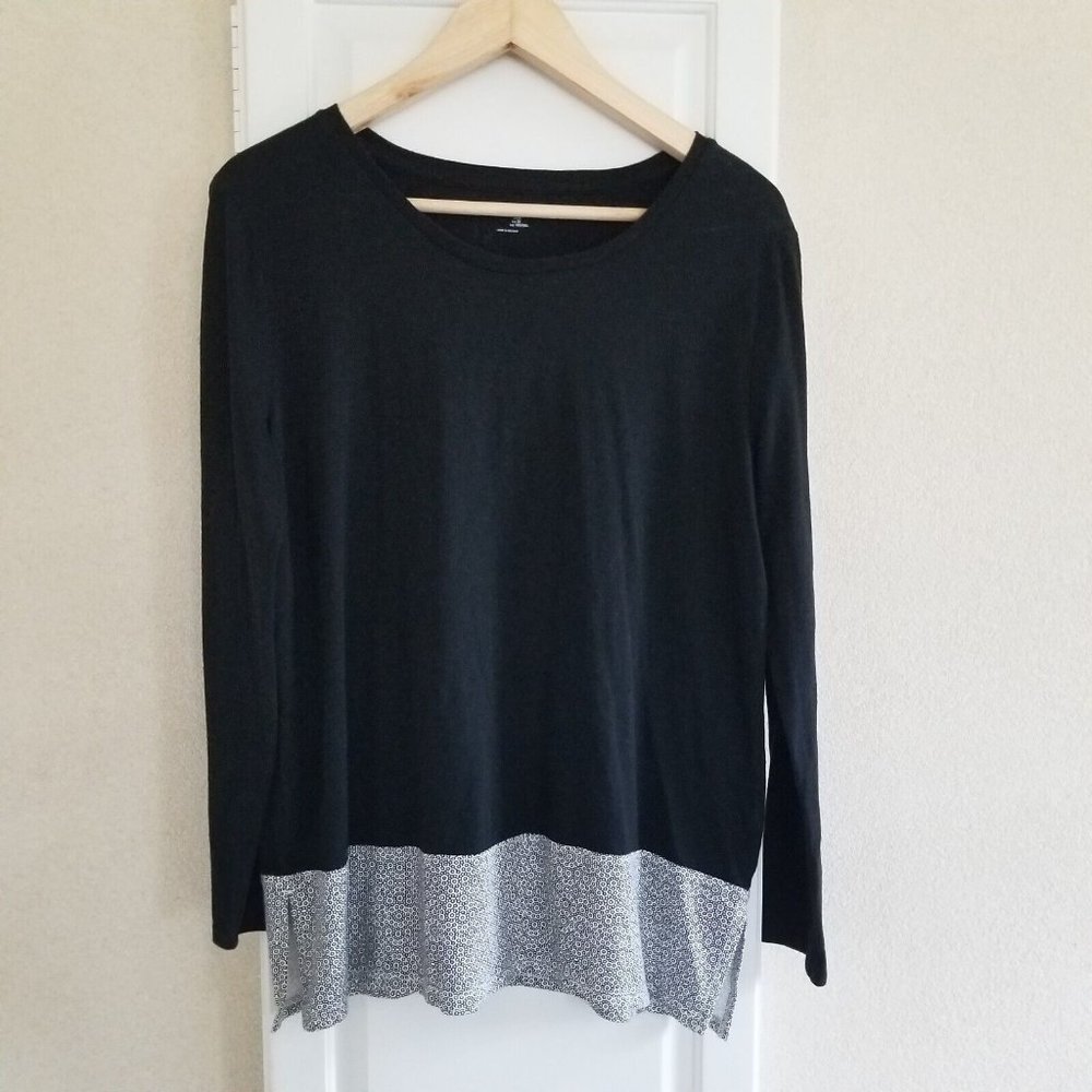 GAP Black Mixed Media Long Sleeve Shirt Size Medium
